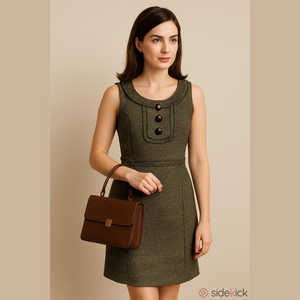 Next Tailored Green Tweed Pinafore Dress Women’s (Sz 12)